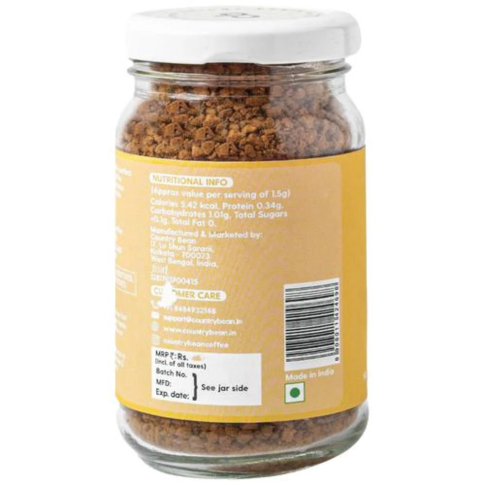 Country Bean Tasty Caramel Bold Instant Coffee - 100percent Arabica, 50 g Bottle-2.webp